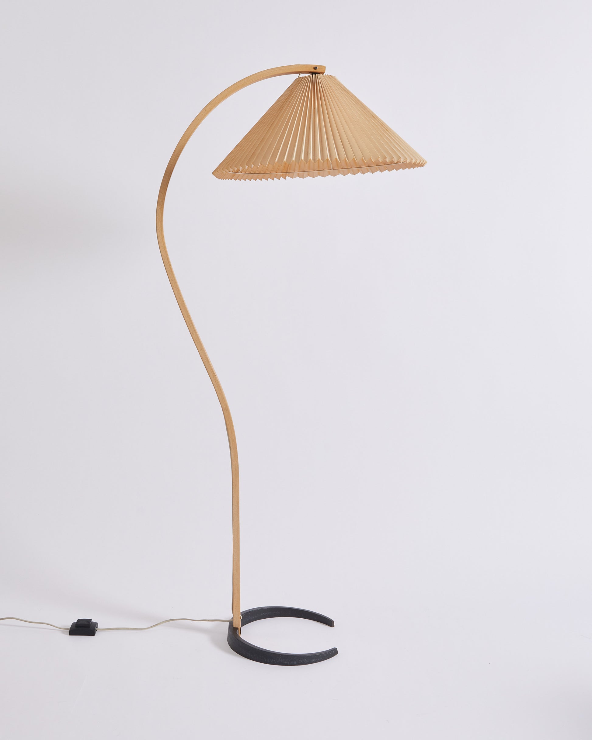 SOLD Mads Caprani Danish Floor Lamp With Pleated Shade