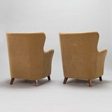 SOLD 1950s Mid Century Modern Swedish Armchairs in Velvet - Set of 2