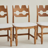 Henry Kjaernulf Oak "Razorblade" Chairs, 1960s Vintage Danish Mid Century, Set of 6