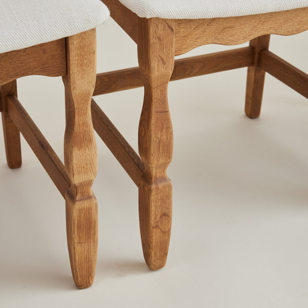 SOLD Henry Kjaernulf Oak "Razorblade" Chairs, 1960s Vintage Danish Mid Century, Set of 6