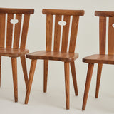 Göran Malmvall Swedish Mid Century set of 6 Pine dining chairs