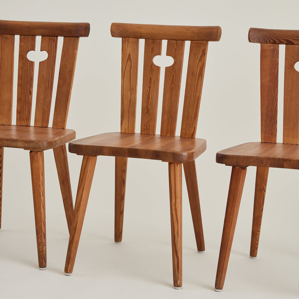 Göran Malmvall Swedish Mid Century set of 6 Pine dining chairs