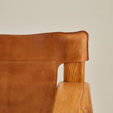 Karin Mobring Pine and Saddle Leather Lounge Chairs, 1970's, a pair