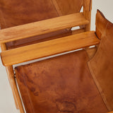 Karin Mobring Pine and Saddle Leather Lounge Chairs, 1970's, a pair