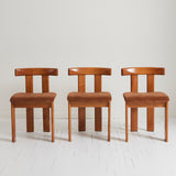 Luigi Vaghi Italian Modern Walnut Dining Chairs, 1970's, Set of 6