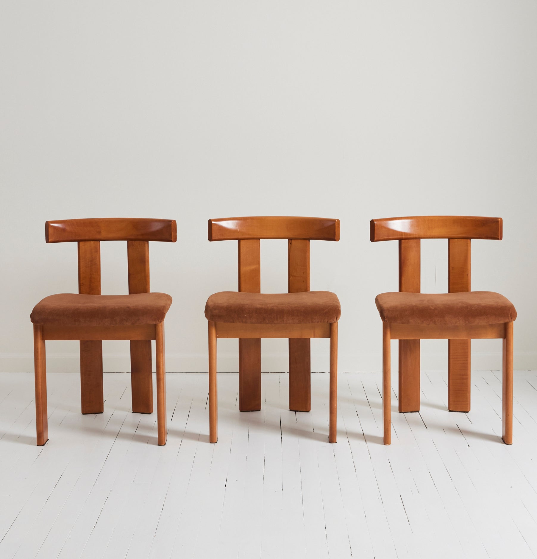 SOLD Luigi Vaghi Italian Modern Walnut Dining Chairs, 1970's, Set of 6