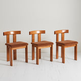 Luigi Vaghi Italian Modern Walnut Dining Chairs, 1970's, Set of 6