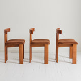 Luigi Vaghi Italian Modern Walnut Dining Chairs, 1970's, Set of 6