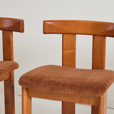 Luigi Vaghi Italian Modern Walnut Dining Chairs, 1970's, Set of 6