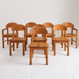 SOLD Rainer Daumiller Pine Dining Chairs, Mid Century Danish Design, 1970's, Set of 8