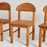 Rainer Daumiller Pine Dining Chairs, Mid Century Danish Design, 1970's, Set of 8