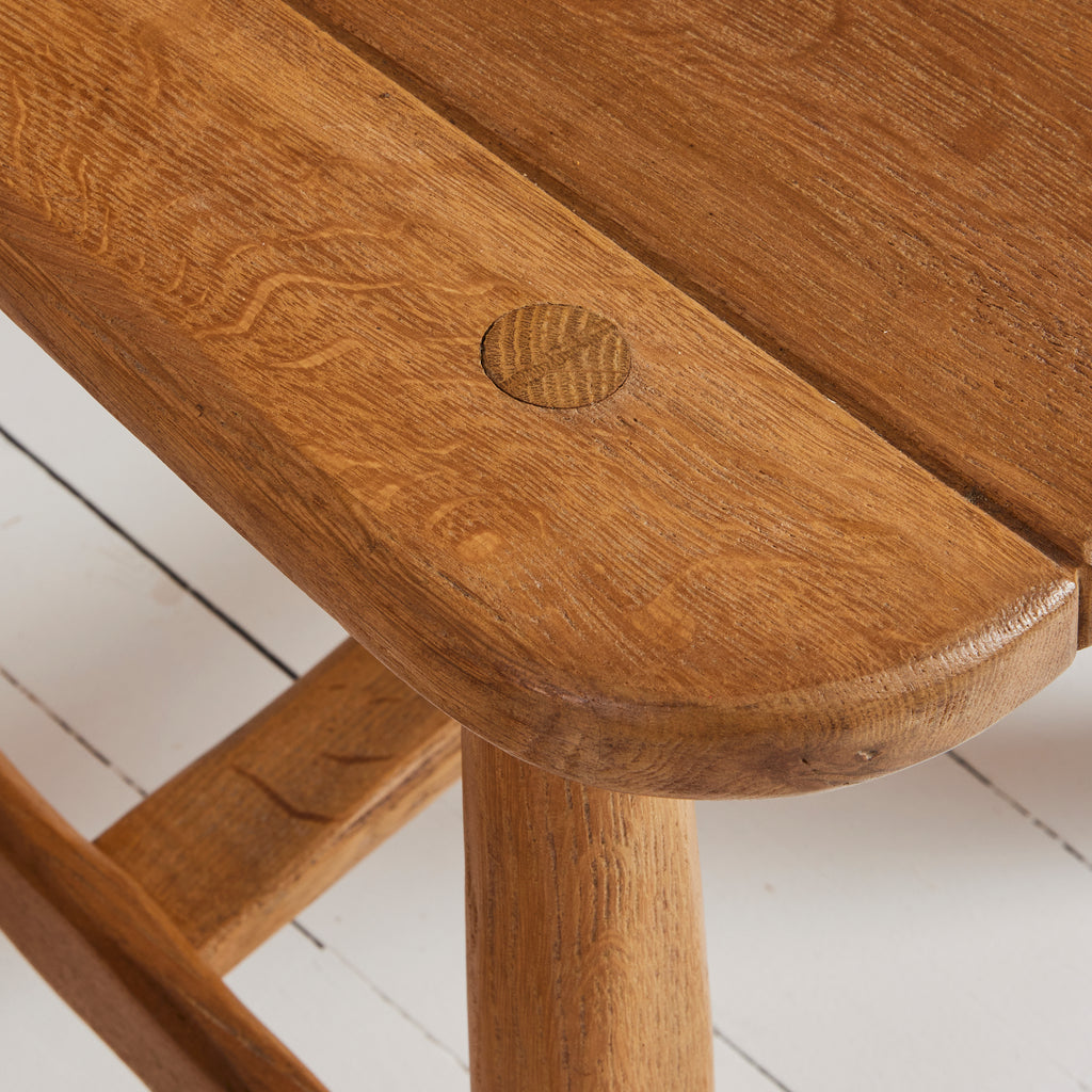 De Puydt Belgian Brutalist Oak Dining Chairs, 1970's, set of 6