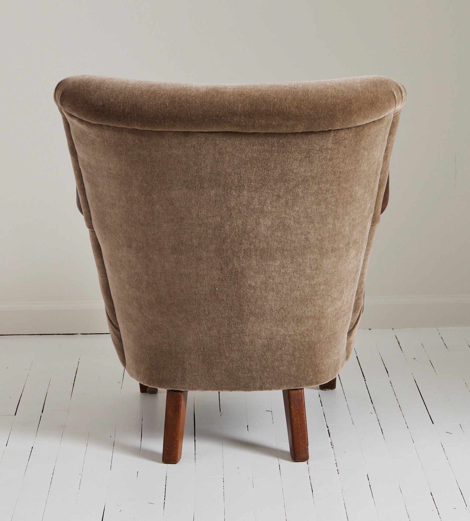 SOLD Alfred Christiansen Danish Modern Velvet Mohair Easy Chair, 1940s