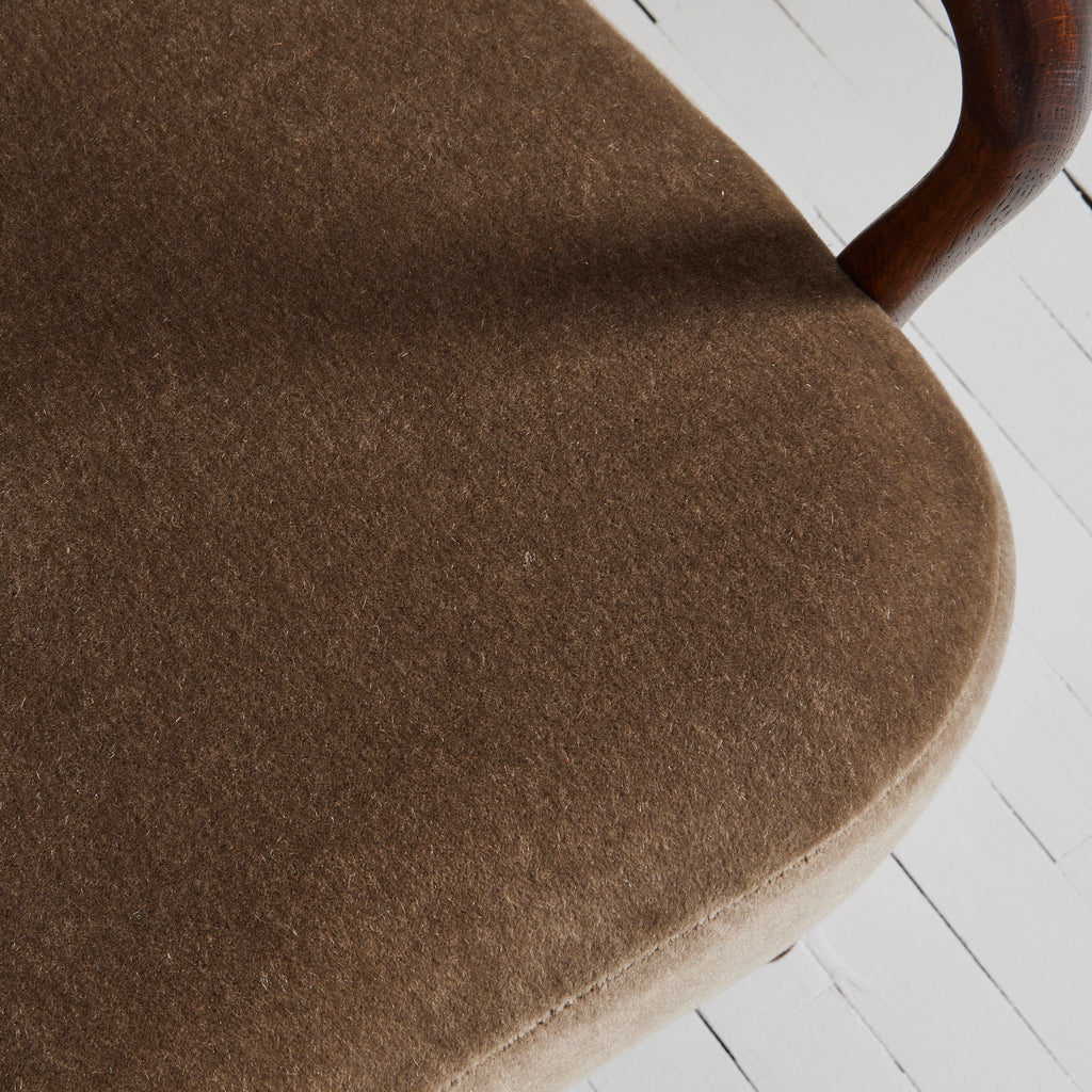 SOLD Alfred Christiansen Danish Modern Velvet Mohair Easy Chair, 1940s
