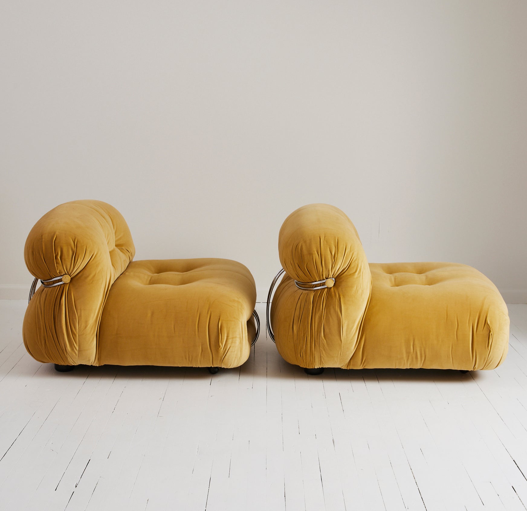 SOLD Afra and Tobia Scarpa "Soriana" Lounge Chairs made by Cassina, 1970's, a pair