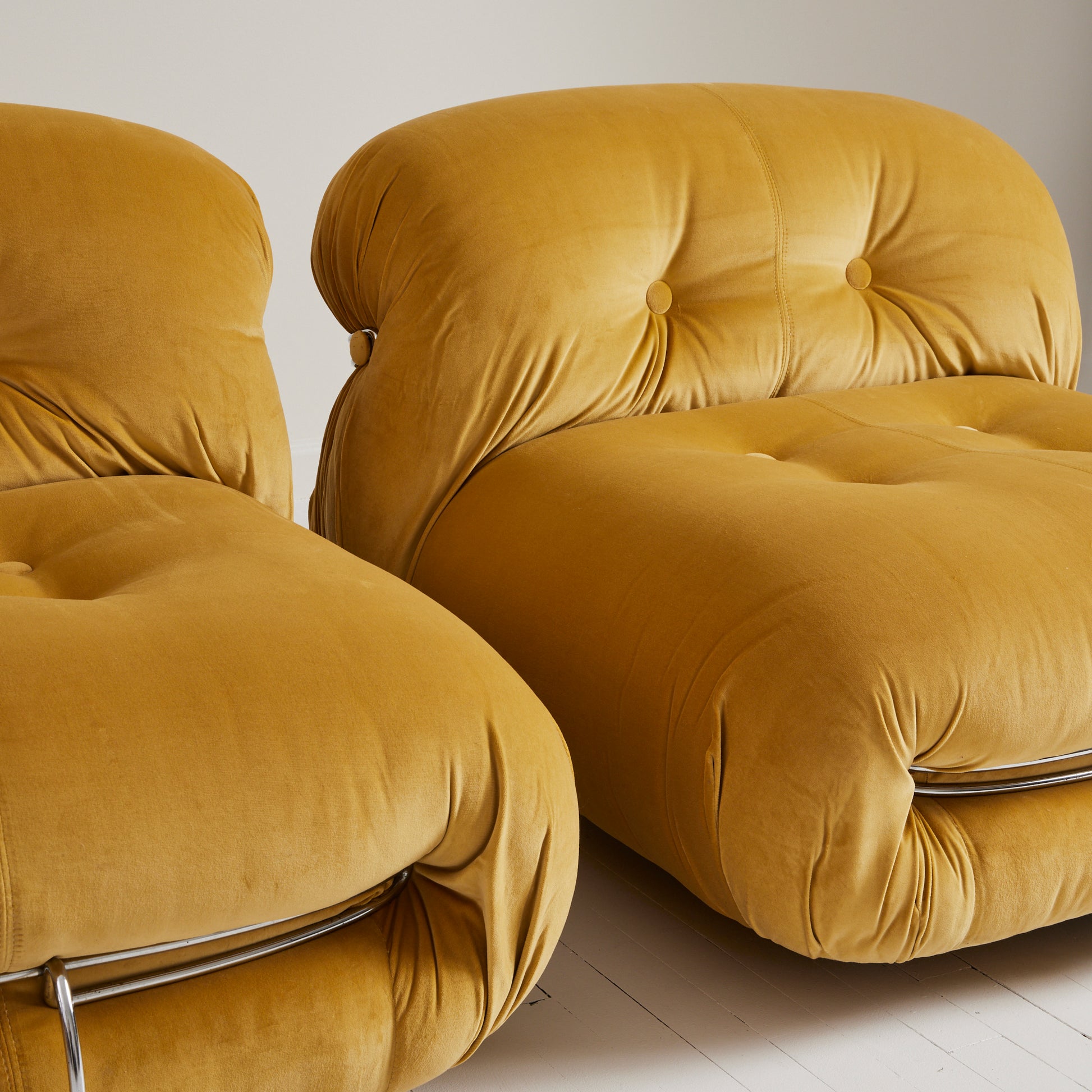 SOLD Afra and Tobia Scarpa "Soriana" Lounge Chairs made by Cassina, 1970's, a pair