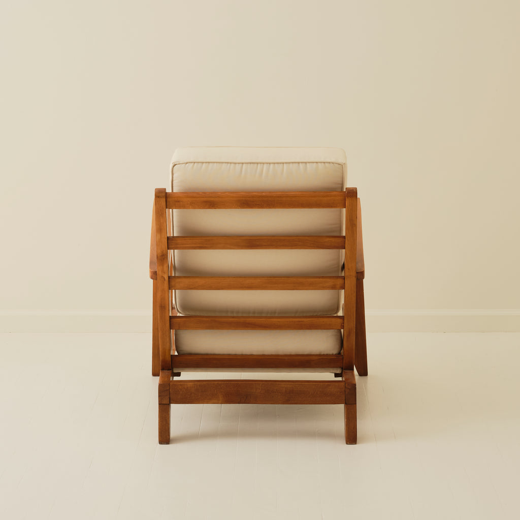 French Modernist Rene Gabriel Atrributed Solid Oak Chair, 1940's