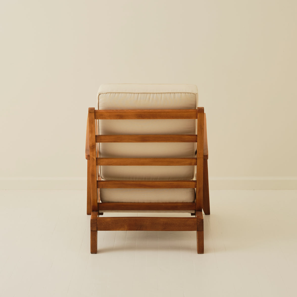 French Modernist Rene Gabriel Atrributed Solid Oak Chair, 1940's