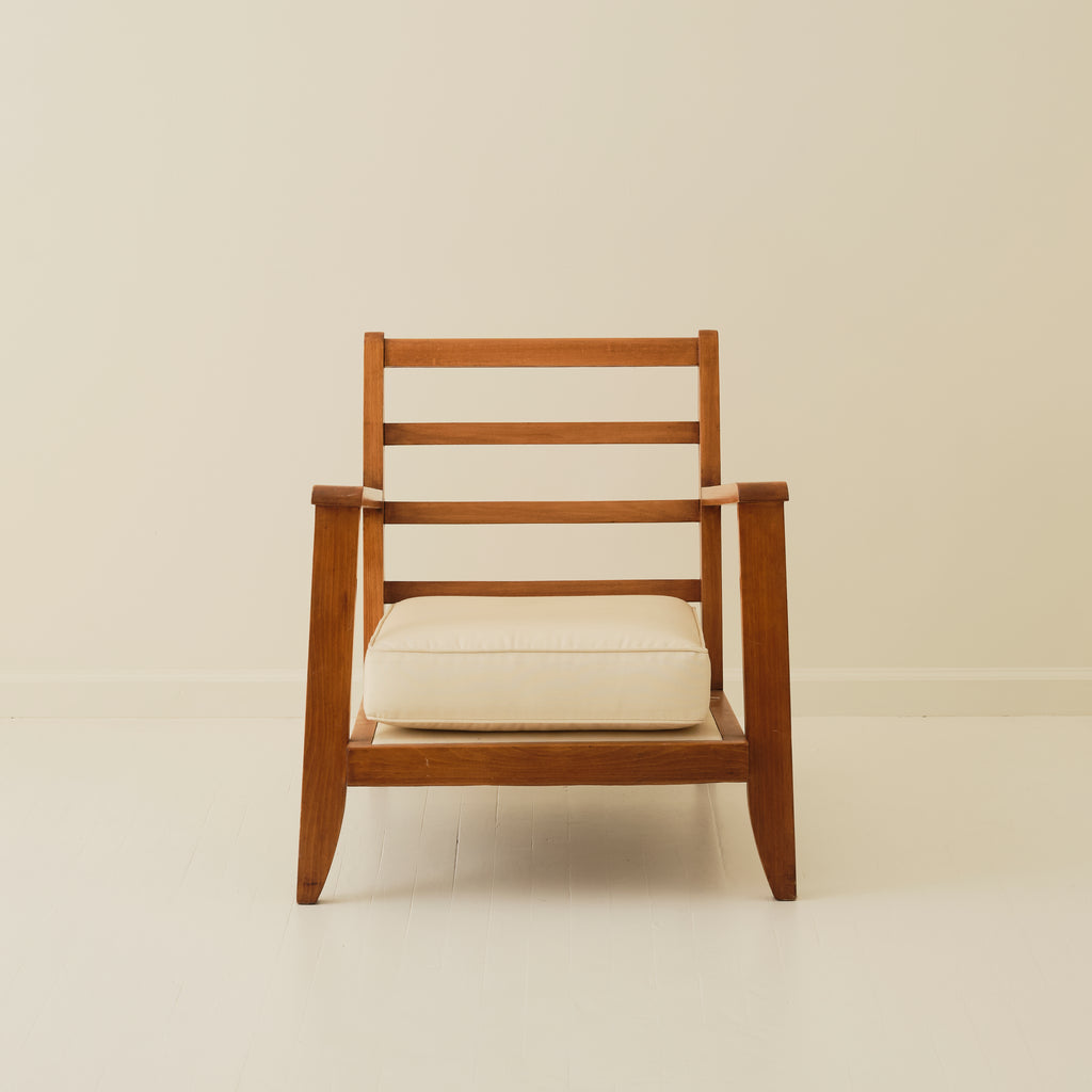 French Modernist Rene Gabriel Atrributed Solid Oak Chair, 1940's
