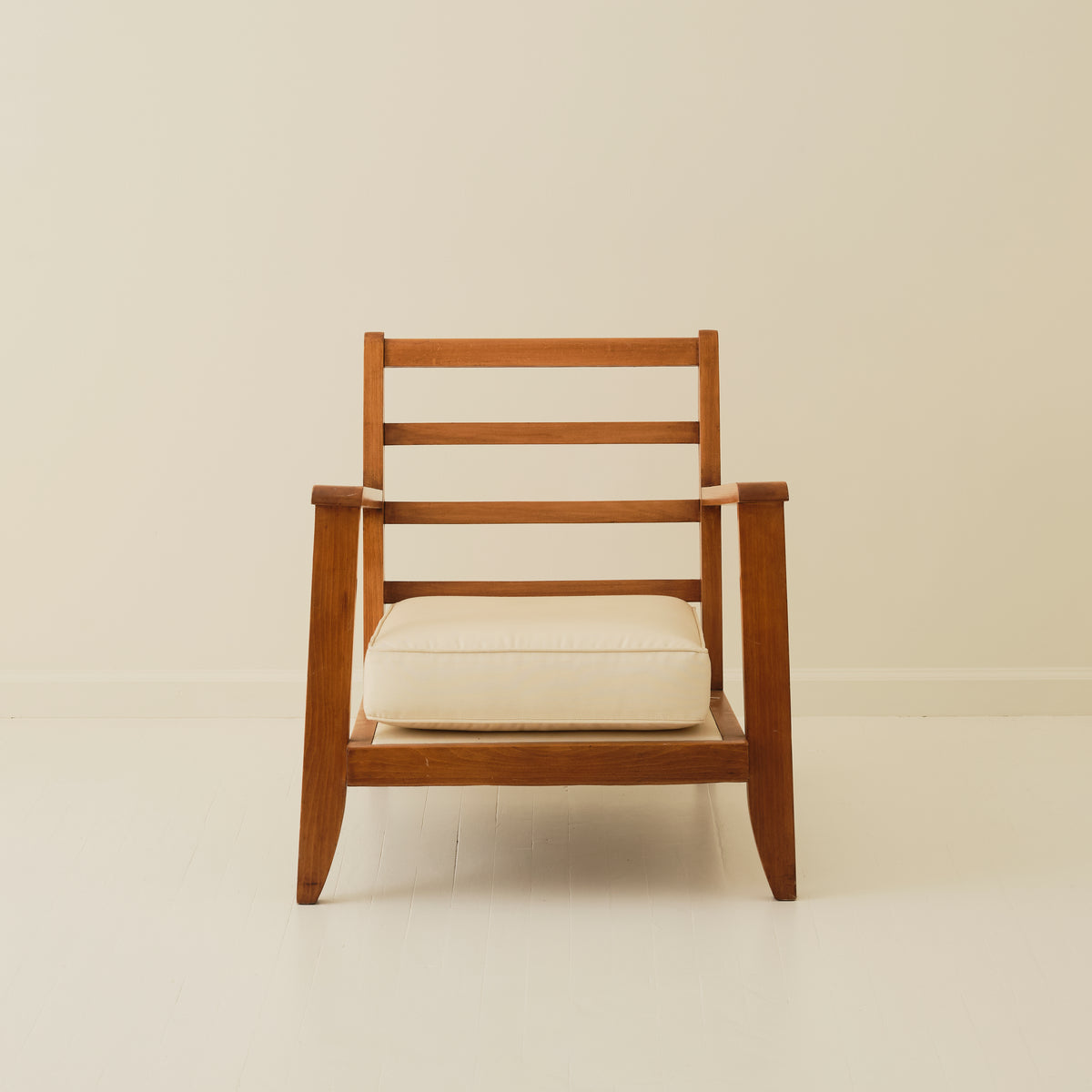 French Modernist Rene Gabriel Atrributed Solid Oak Chair, 1940's