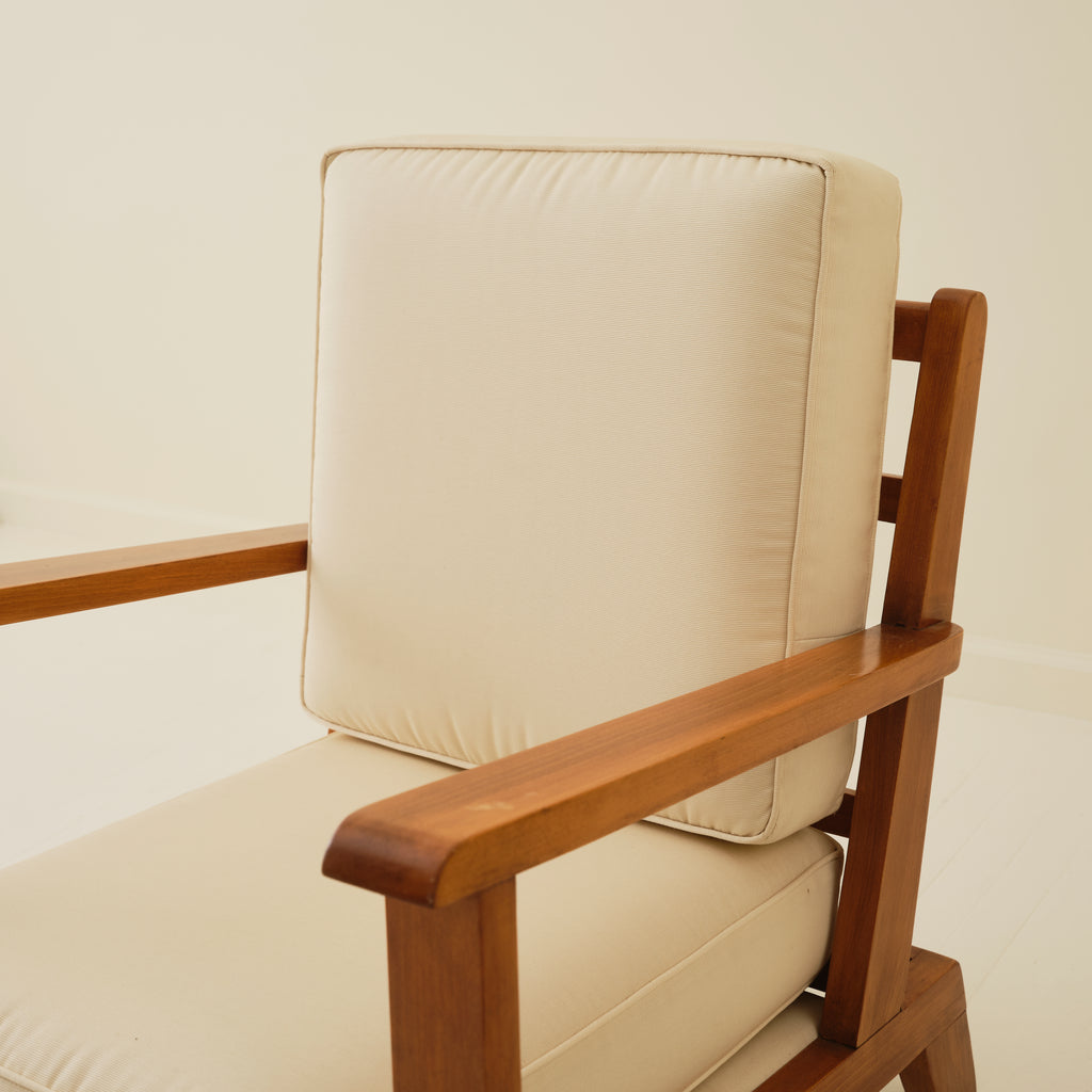 French Modernist Rene Gabriel Atrributed Solid Oak Chair, 1940's