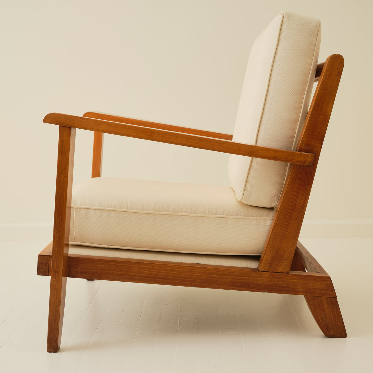 French Modernist Rene Gabriel Atrributed Solid Oak Chair, 1940's