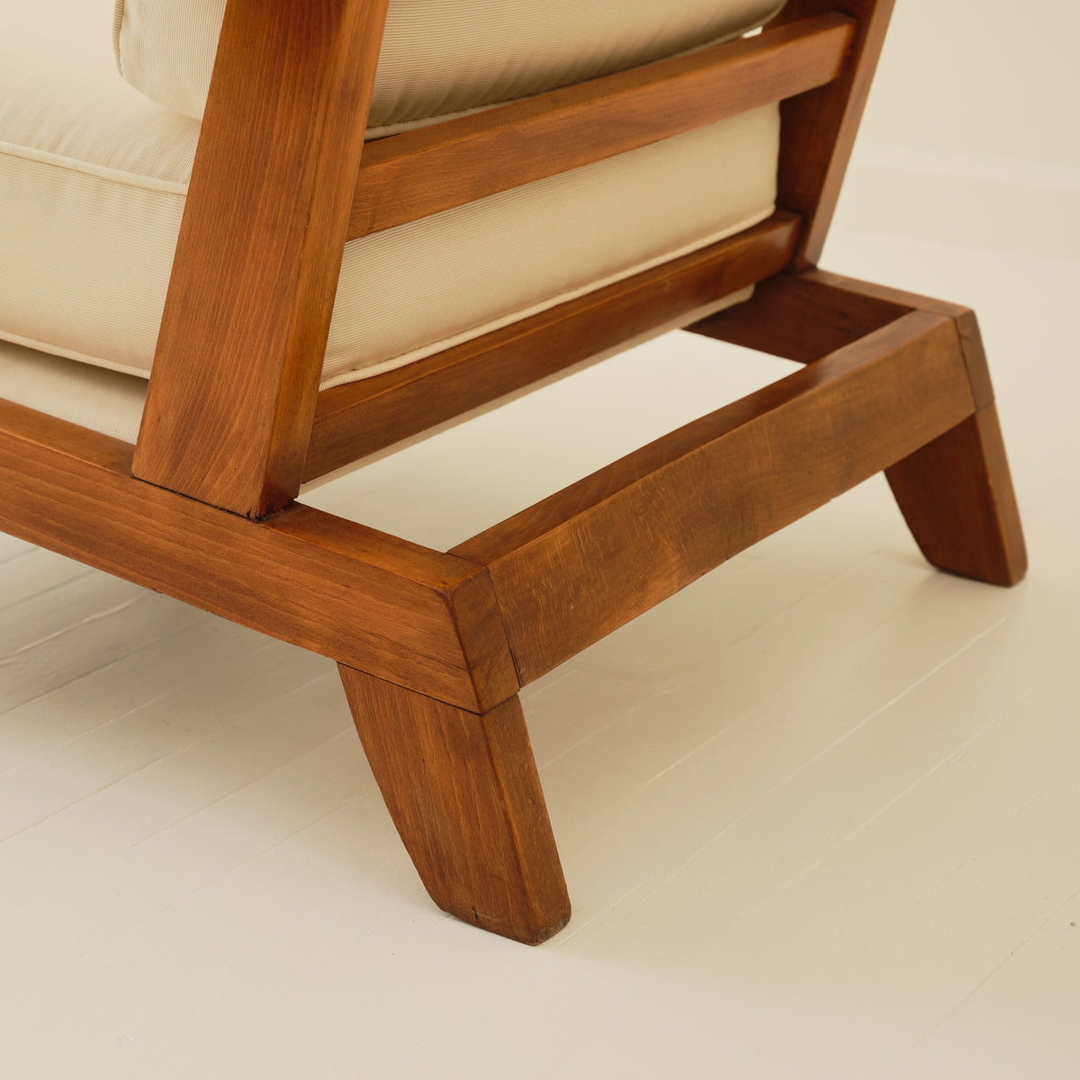 French Modernist Rene Gabriel Atrributed Solid Oak Chair, 1940's