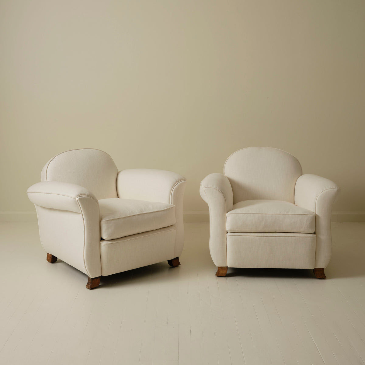 French Art Deco Club Chairs, a Pair, 1940's
