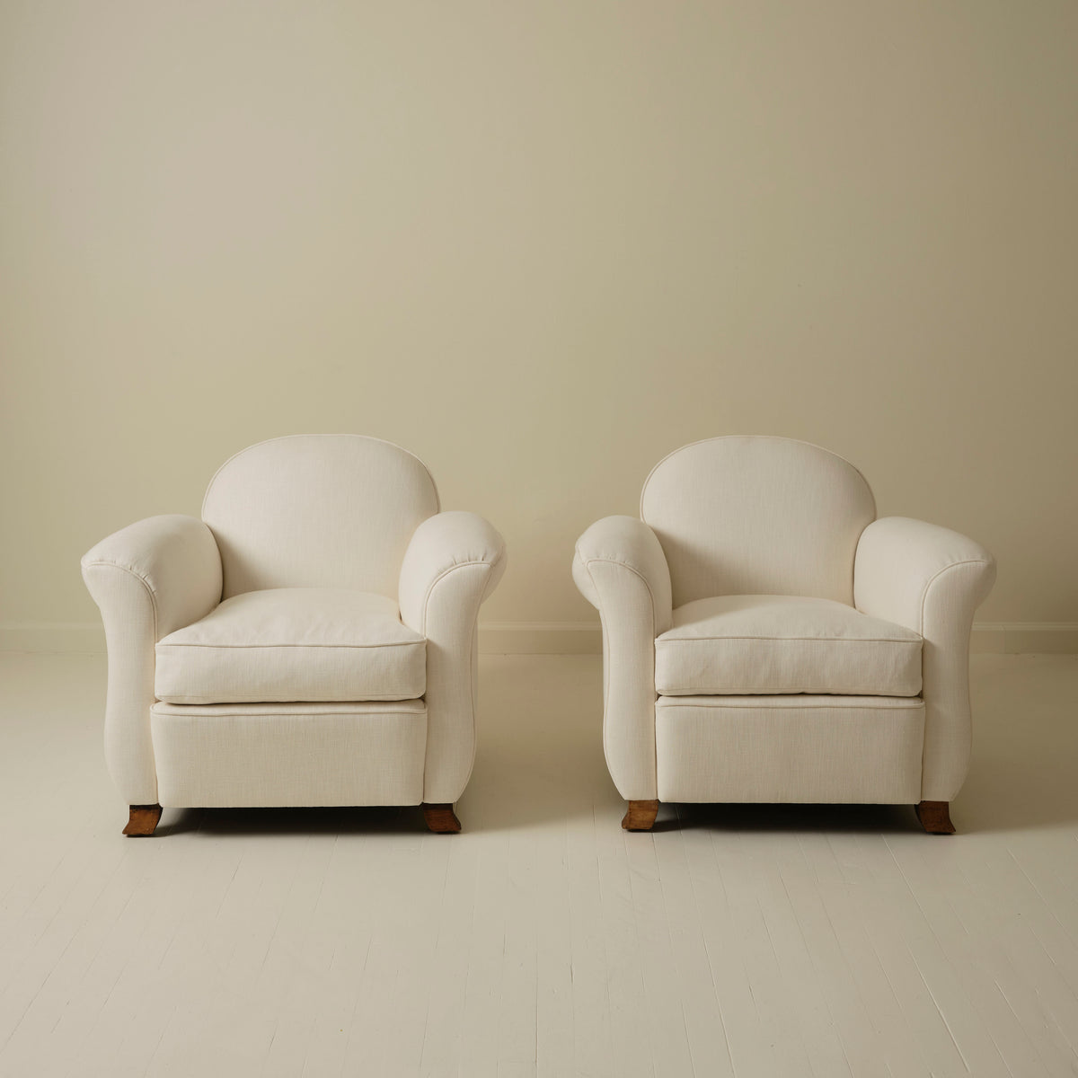 French Art Deco Club Chairs, a Pair, 1940's