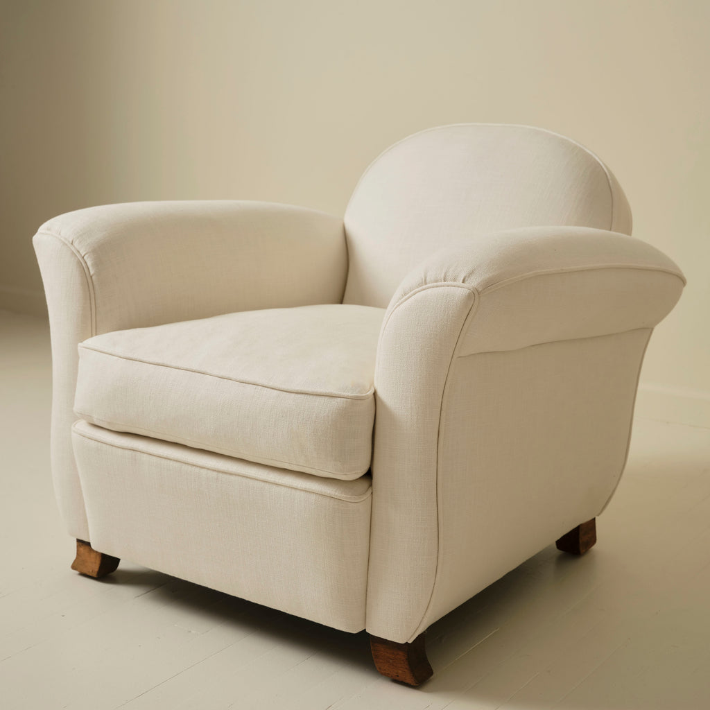 French Art Deco Club Chairs, a Pair, 1940's