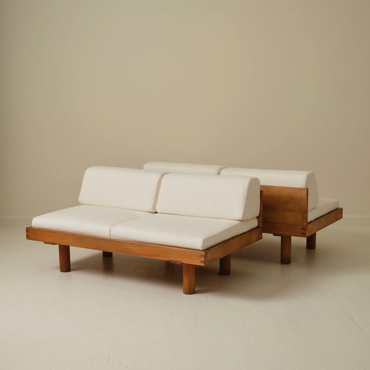 Pierre Chapo "L09E" Two-Seater Sofas, a Pair, 1960s