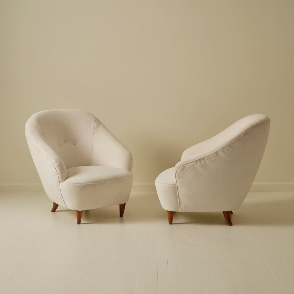 Gio Ponti by Casa & Giardino Armchairs, a Pair, 1940s