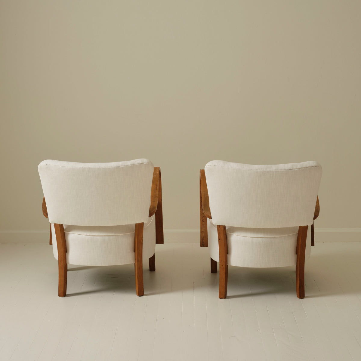 Jindrich Halabala  Bentwood Lounge Chairs, a pair, 1930's.