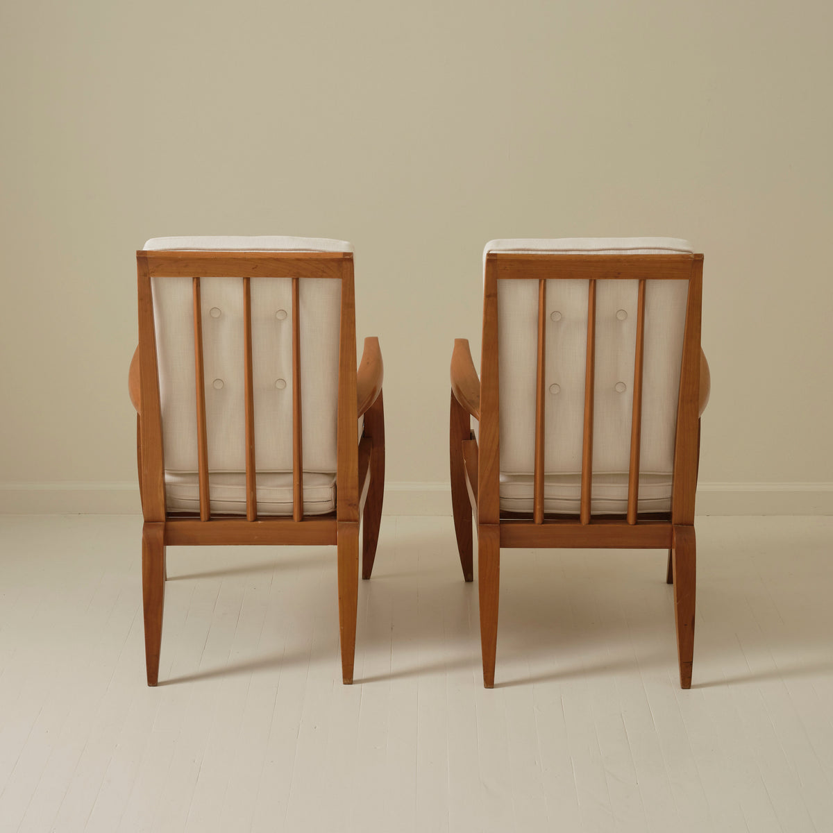 Roger Landault French Mid Century Armchairs, a Pair, 1950s