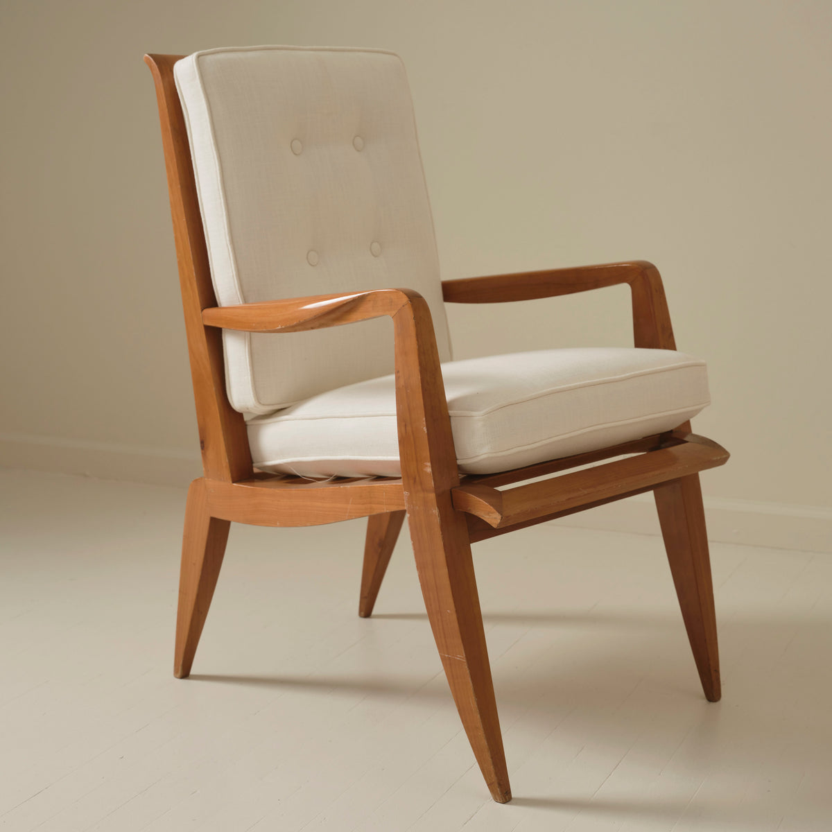 Roger Landault French Mid Century Armchairs, a Pair, 1950s