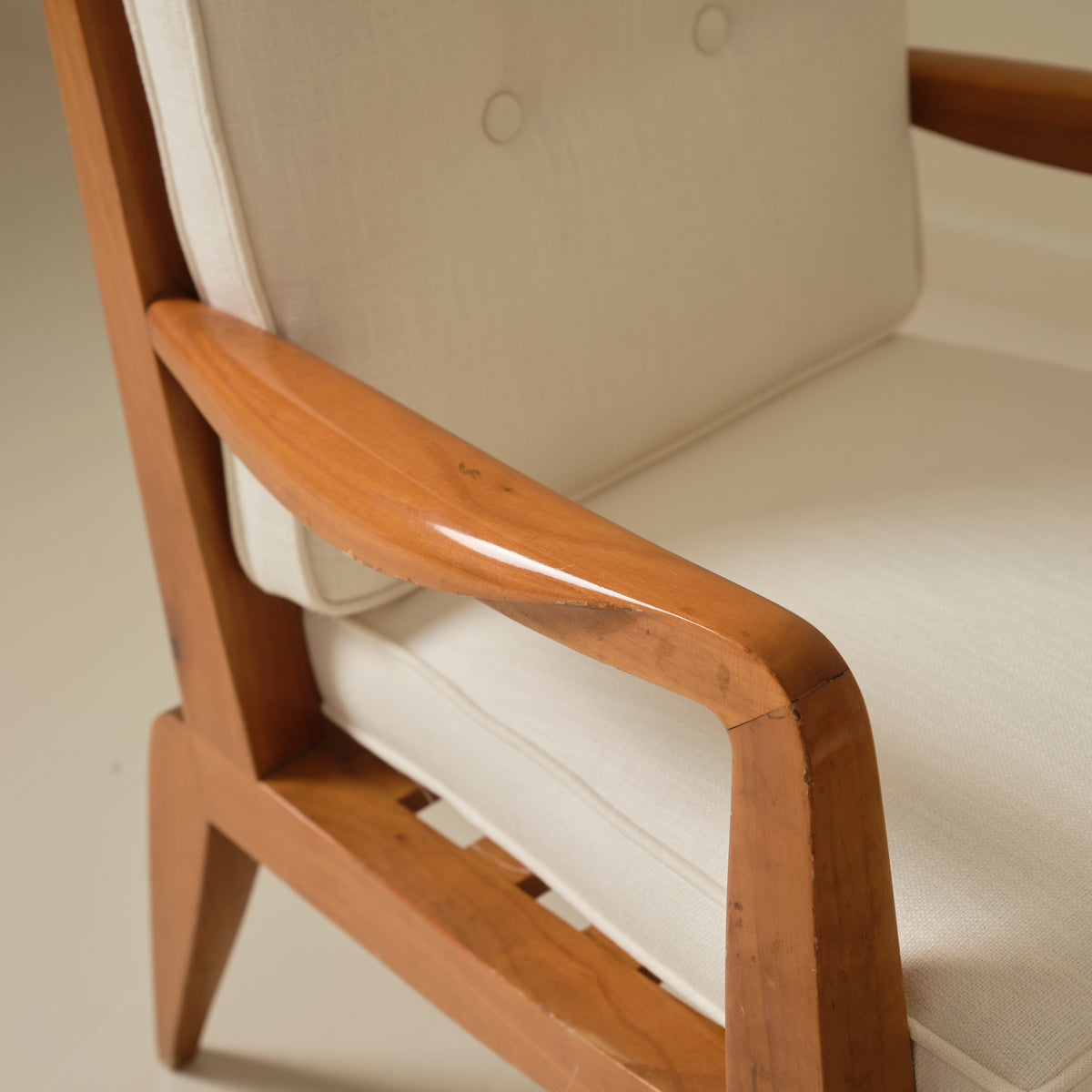 Roger Landault French Mid Century Armchairs, a Pair, 1950s