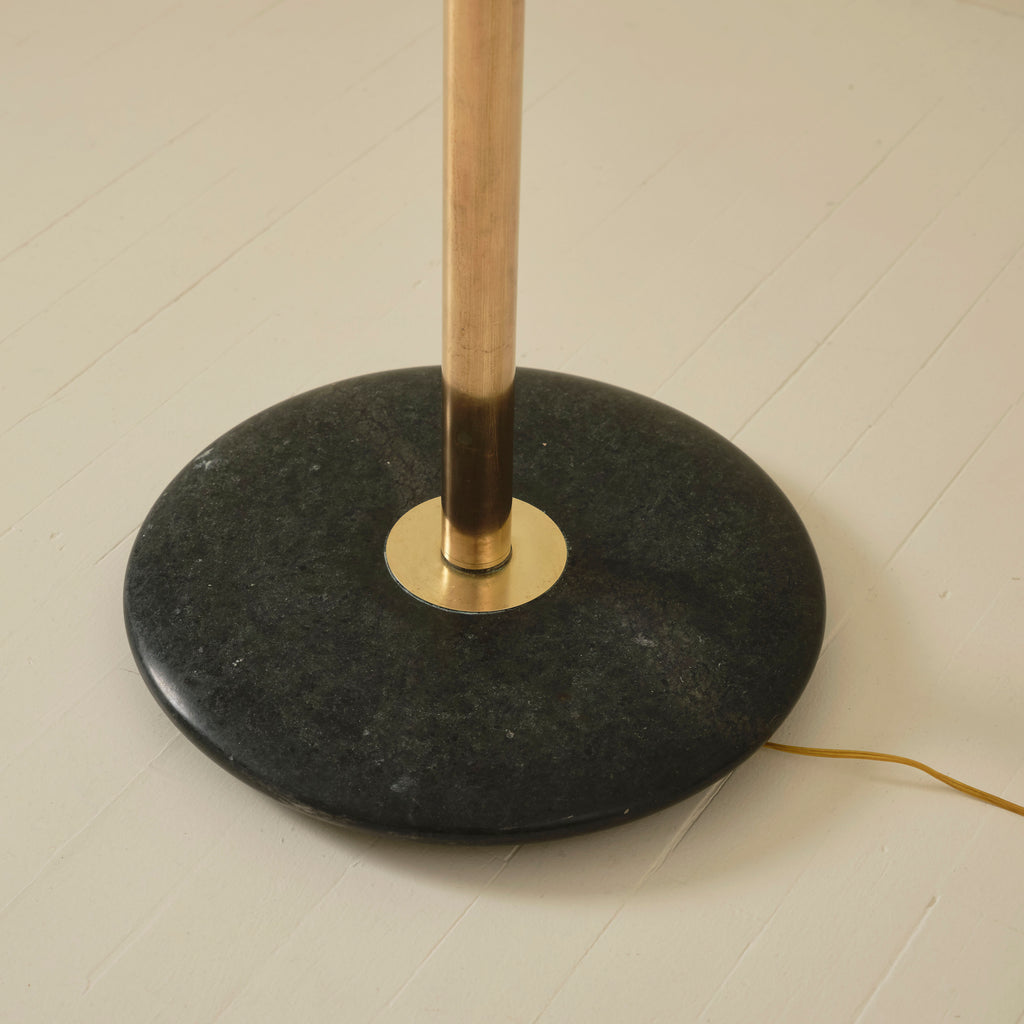 Italian Mid Century Brass Floor Lamp with Marble Base