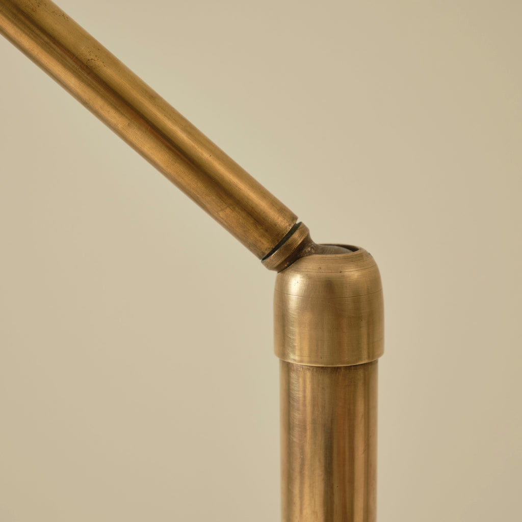 Italian Mid Century Brass Floor Lamp with Marble Base