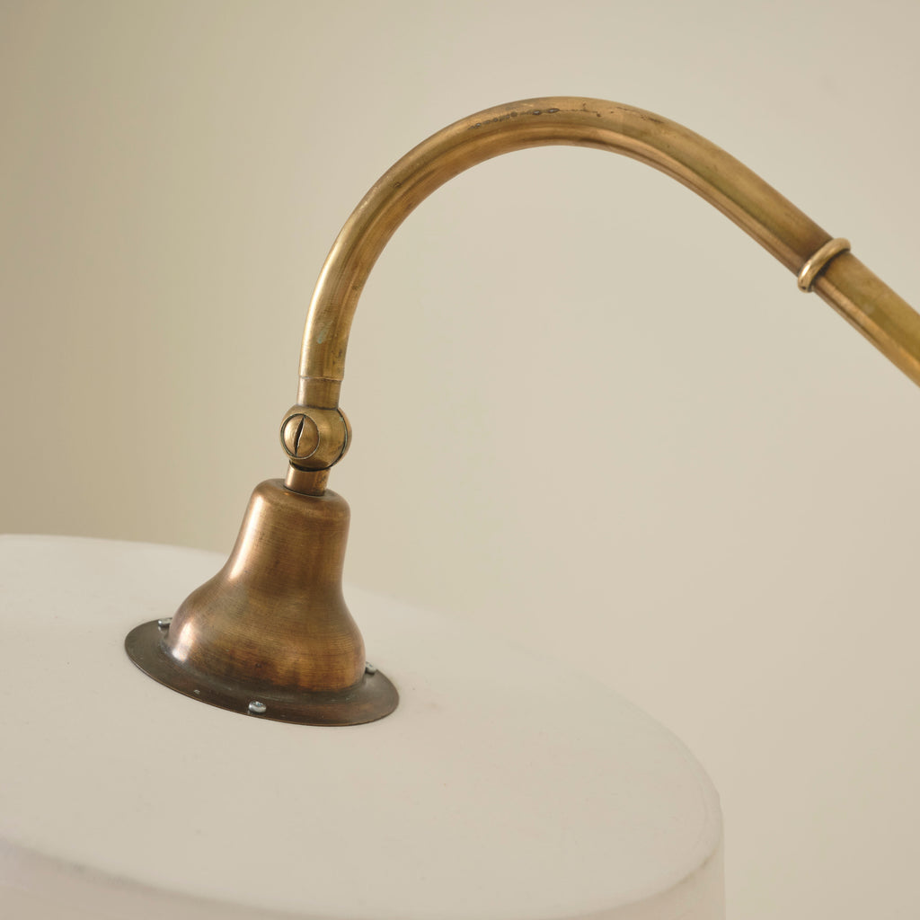 Italian Mid Century Brass Floor Lamp with Marble Base