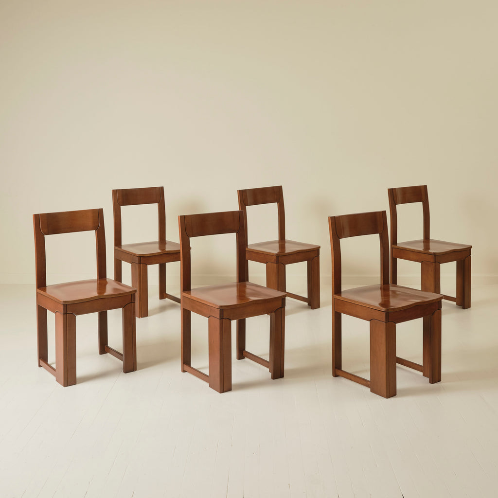 Italian Modernist dining chairs, Set of 6, 1970s