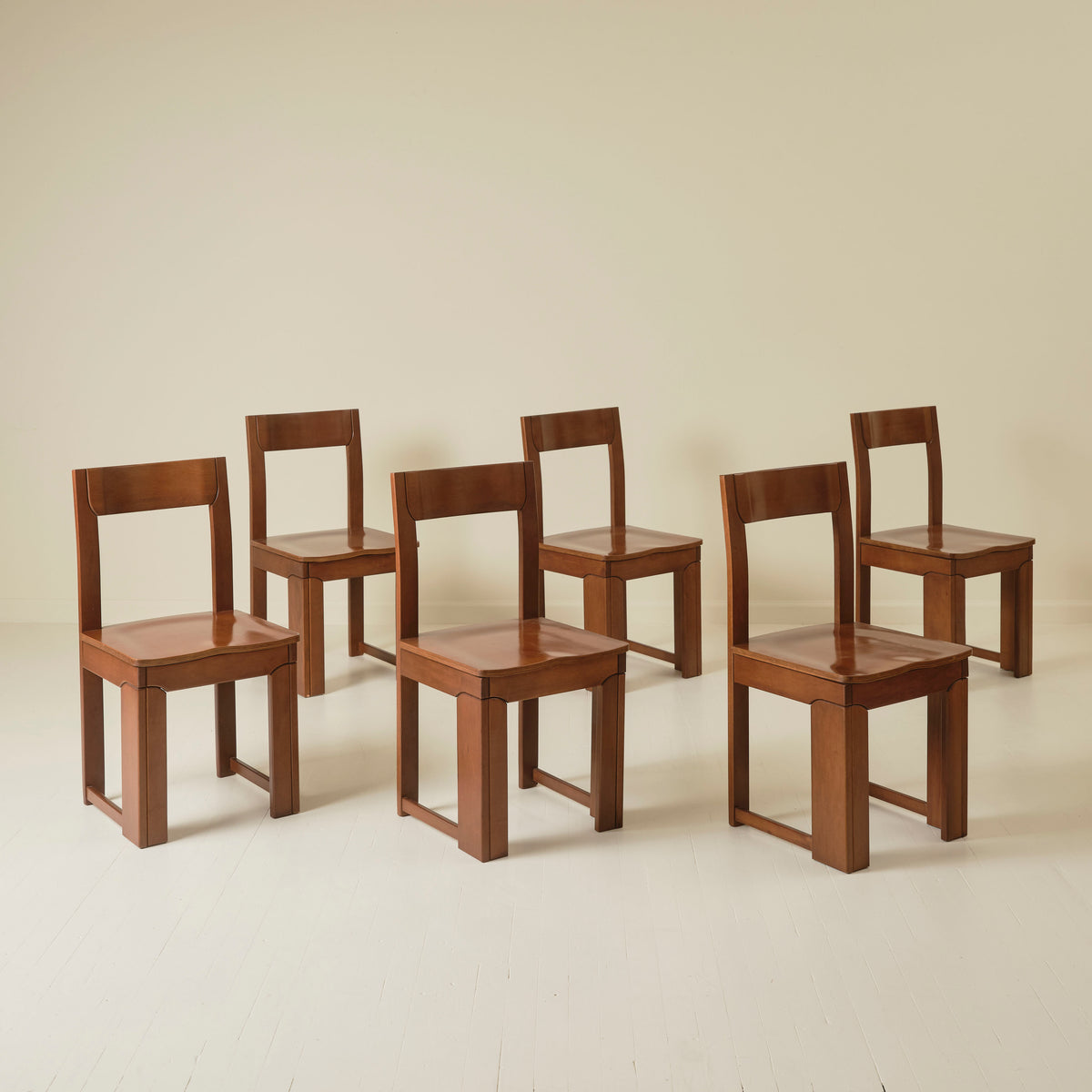 Italian Modernist dining chairs, Set of 6, 1970s
