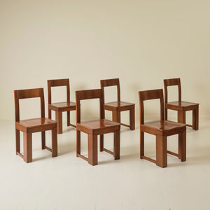 Italian Modernist dining chairs, Set of 6, 1970s