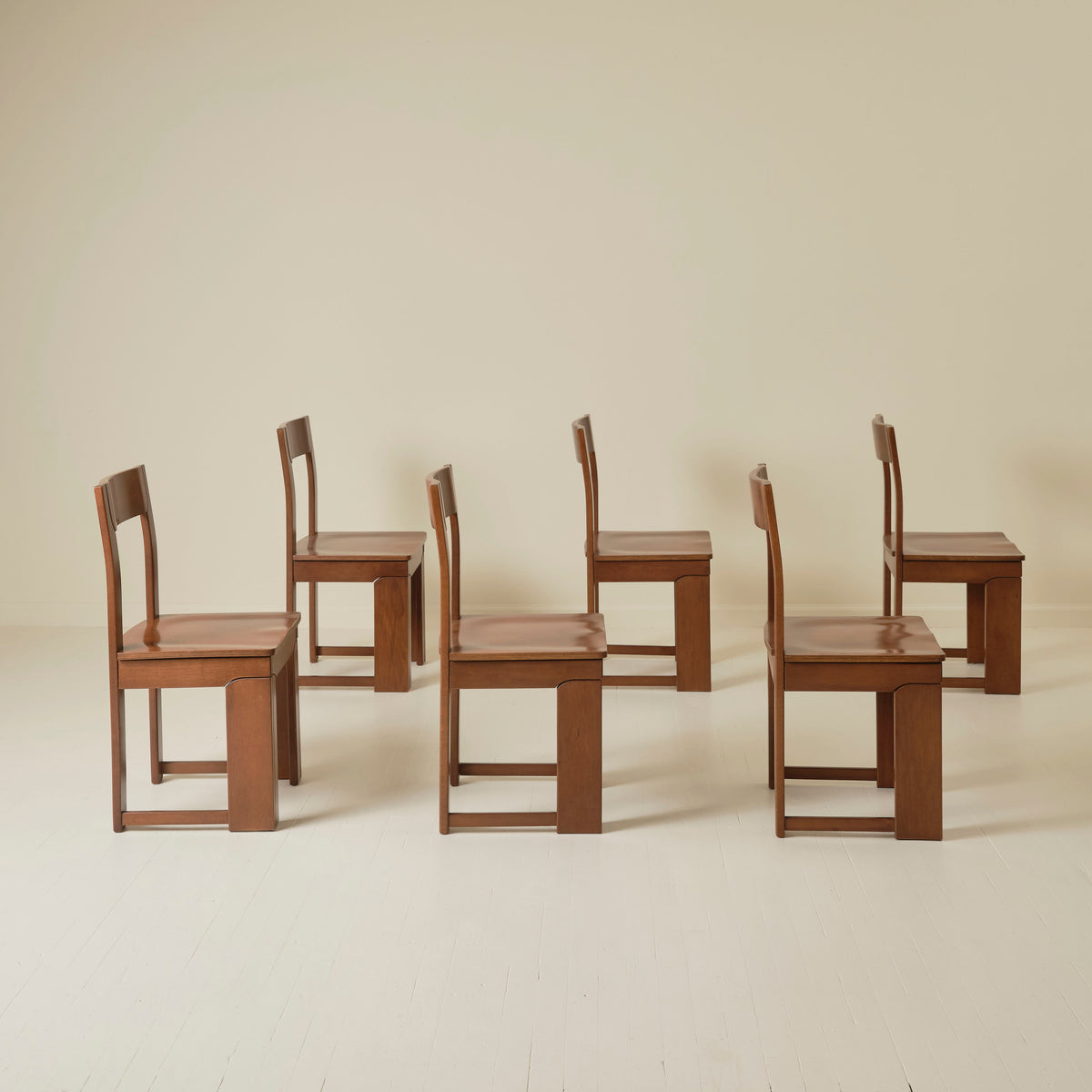 Italian Modernist dining chairs, Set of 6, 1970s