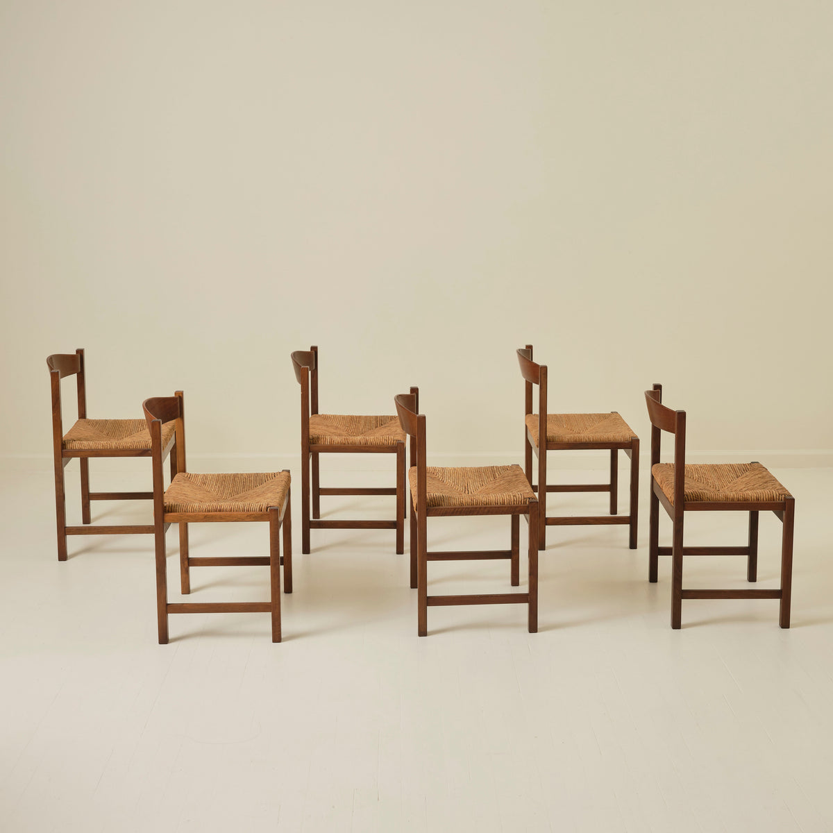 Giovanni Michelucci "Torbecchia" Series Dining Chairs by Poltronova, Set of 6, 1960s