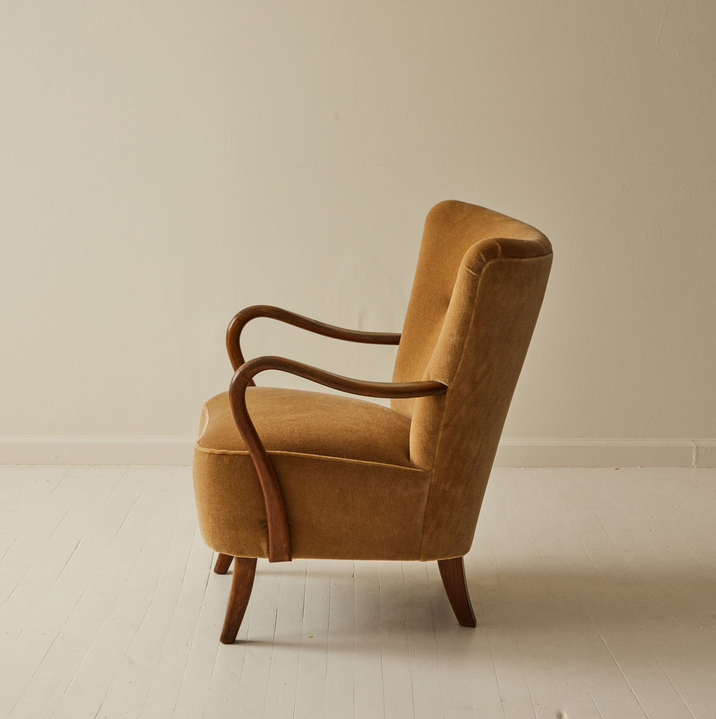 SOLD Danish Modern Alfred Christiansen Beech wood chair, 1940's.