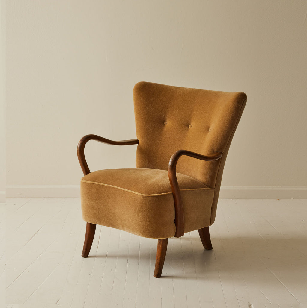 SOLD Danish Modern Alfred Christiansen Beech wood chair, 1940's.