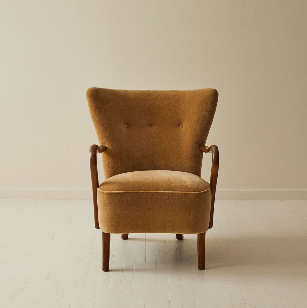SOLD Danish Modern Alfred Christiansen Beech wood chair, 1940's.
