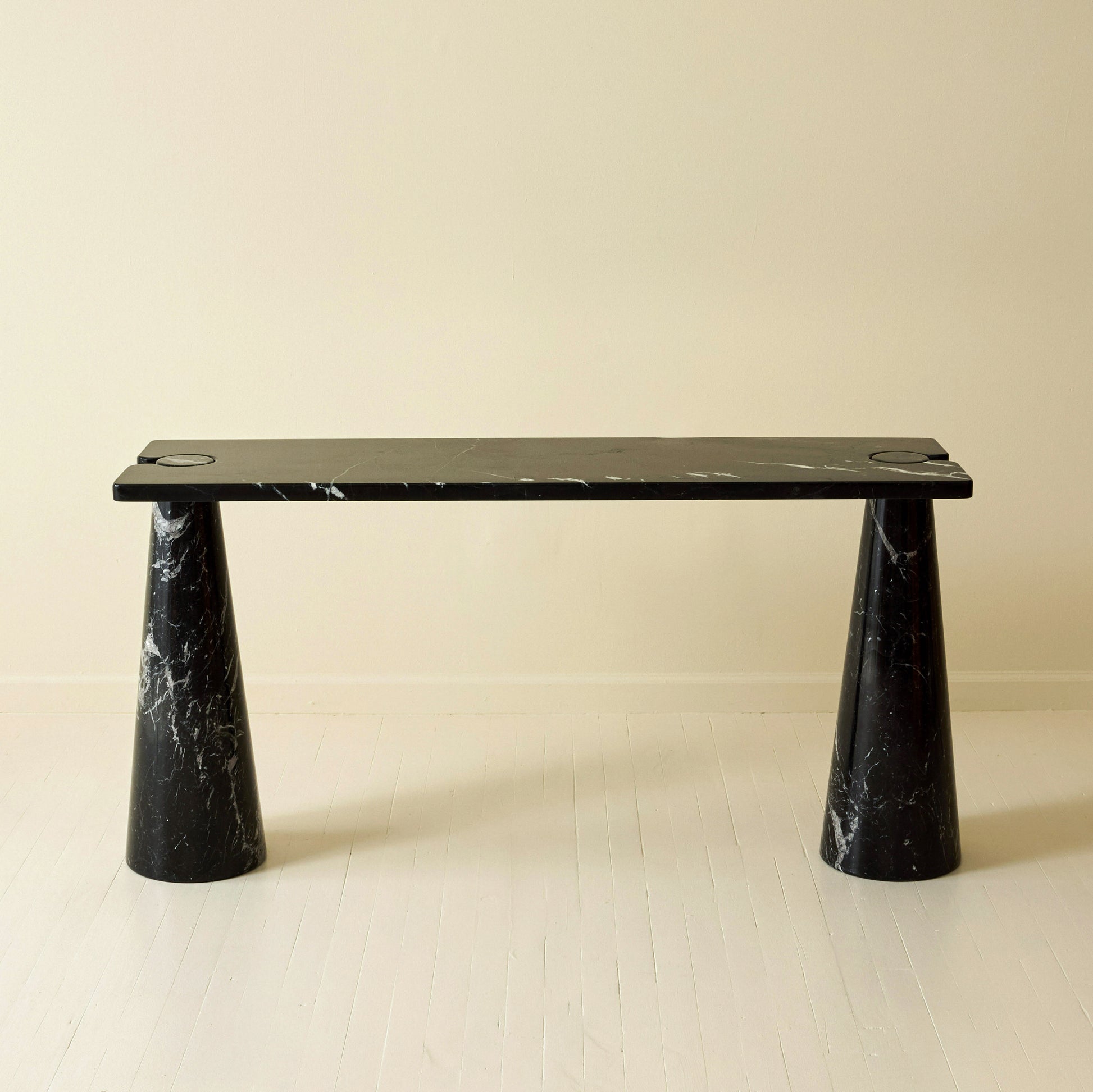 Angelo Mangiarotti Black Marble Console Table, 1970s