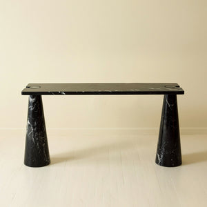 Angelo Mangiarotti Black Marble Console Table, 1970s