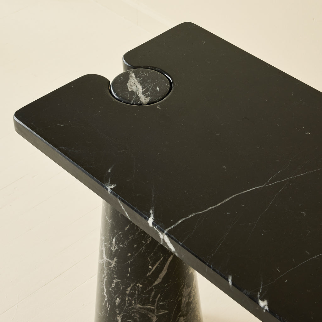 Angelo Mangiarotti Black Marble Console Table, 1970s